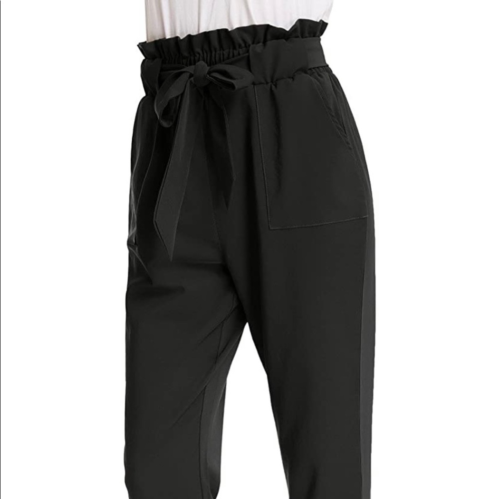 Grace Karin Cropped Paper Bag Waist Pants